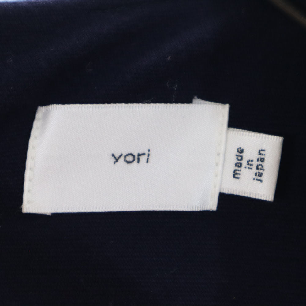 yori ヨリ 日本製 ノースリーブ ロングワンピース 36 ネイビー レディース
