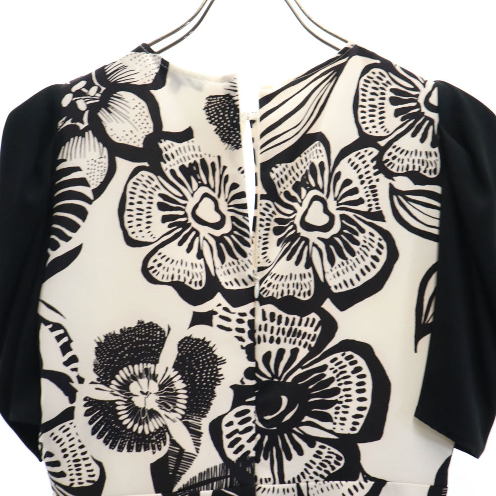 TARA JARMON タラジャーモン 花柄 半袖 ワンピース 36 ホワイト レディース