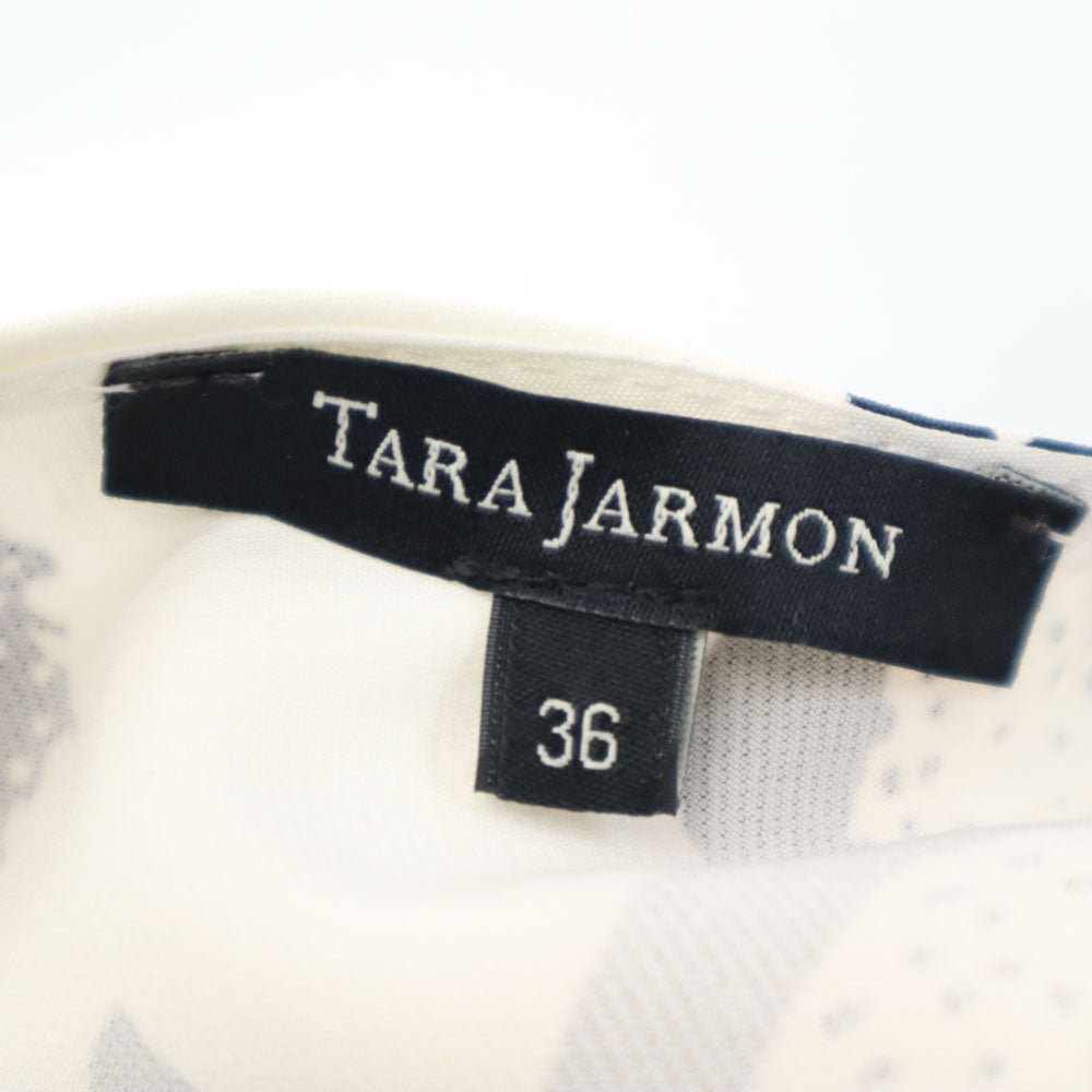 TARA JARMON タラジャーモン 花柄 半袖 ワンピース 36 ホワイト レディース