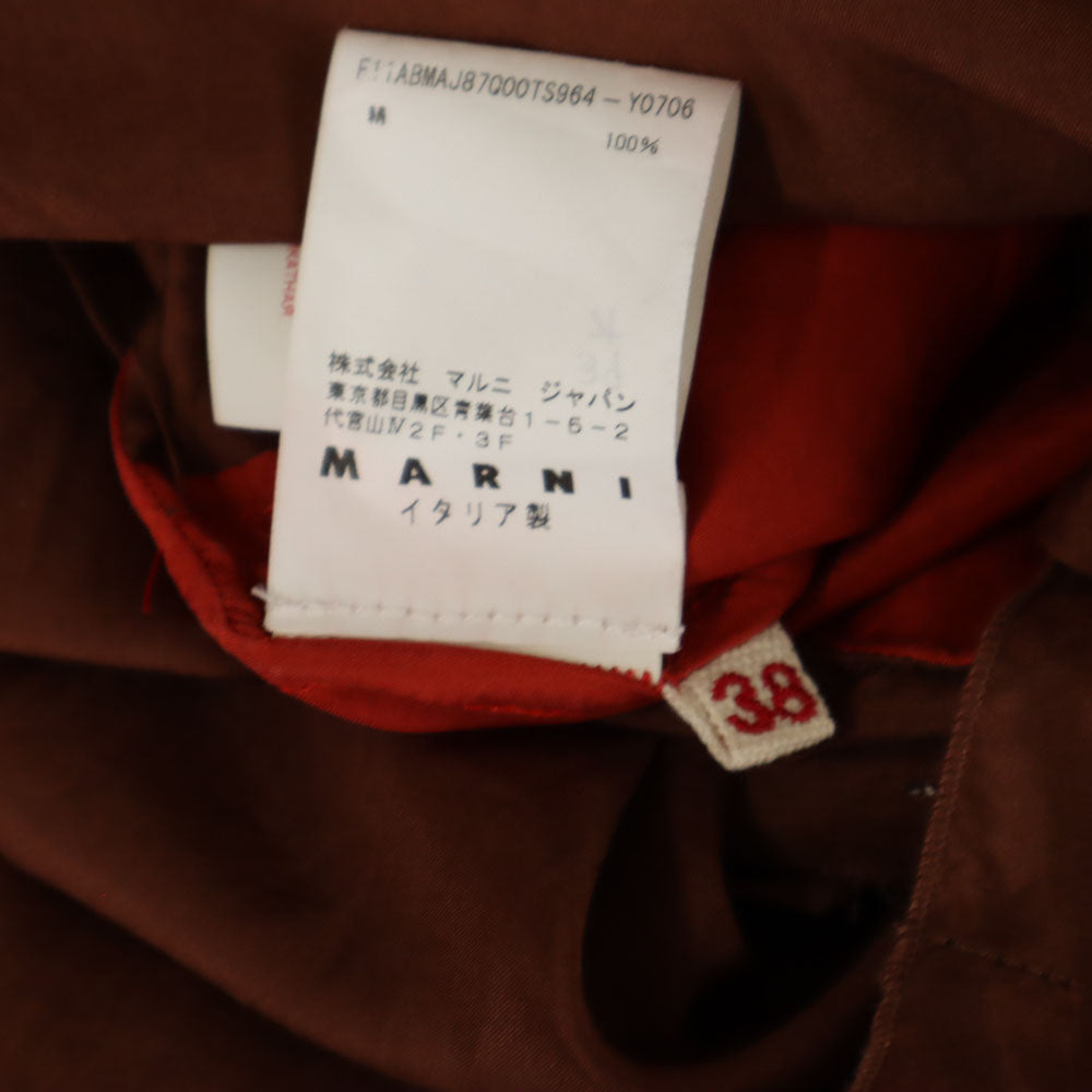 MARNI マルニ イタリア製 シルク 半袖 ミニワンピース 38 ブラウン系 レディース