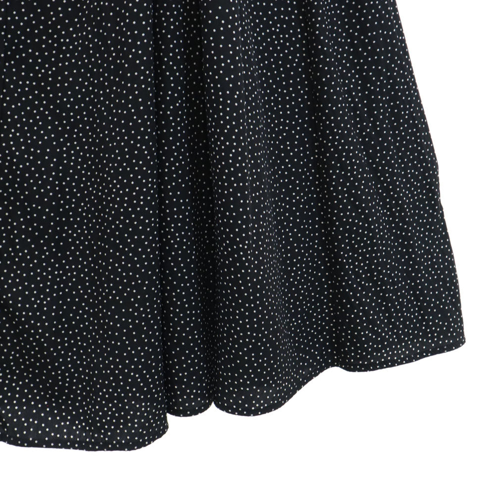 ミラオーウェン ドット柄 長袖 ロングワンピース F ブラック Mila Owen レディース