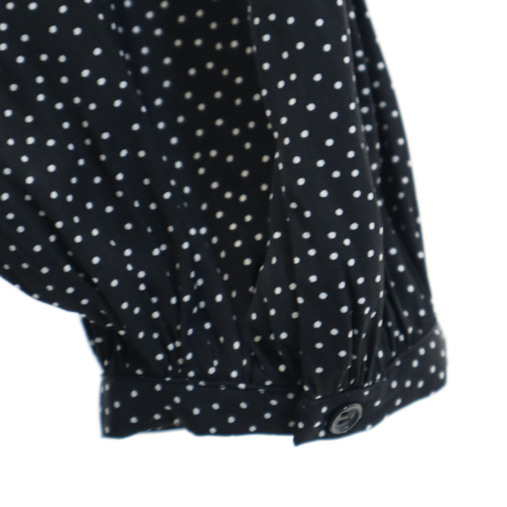 ミラオーウェン ドット柄 長袖 ロングワンピース F ブラック Mila Owen レディース