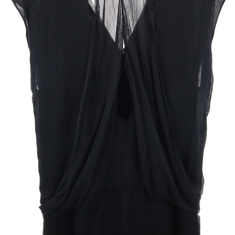 Alexander Wang アレキサンダーワン シルク100% 半袖 Vネック ミニワンピース 4 ブラック フレンチスリーブ レディース