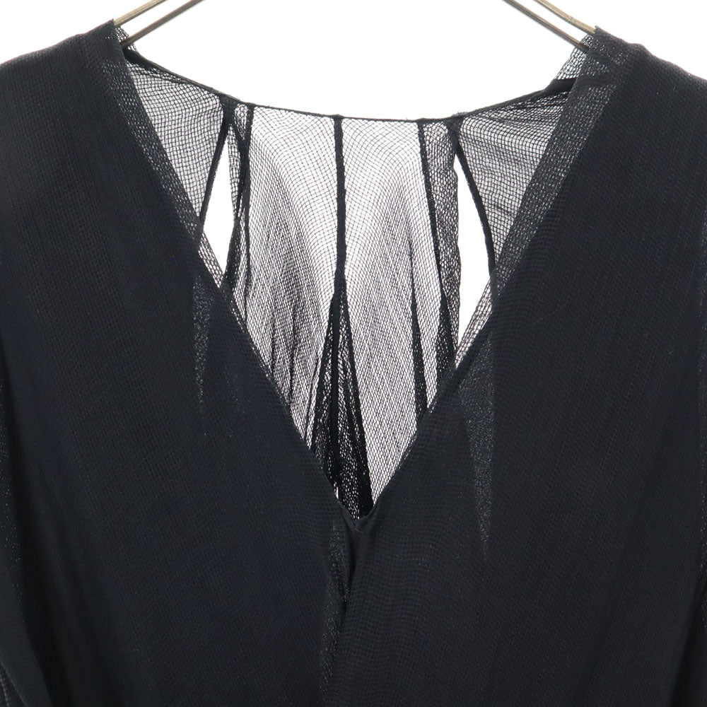 Alexander Wang アレキサンダーワン シルク100% 半袖 Vネック ミニワンピース 4 ブラック フレンチスリーブ レディース