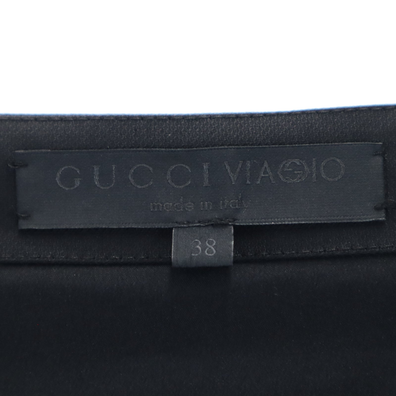 GUCCI グッチ イタリア製 7分袖 ボートネック ワンピース 38 ブラック VIAGGIO チュニック レディース