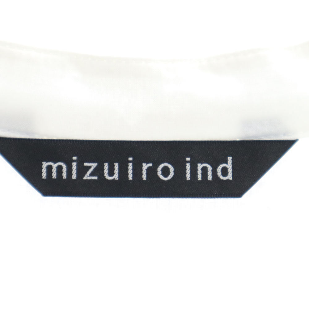 mizuiro ind ミズイロインド 長袖 スタンドカラー シャツワンピース 白 レディース