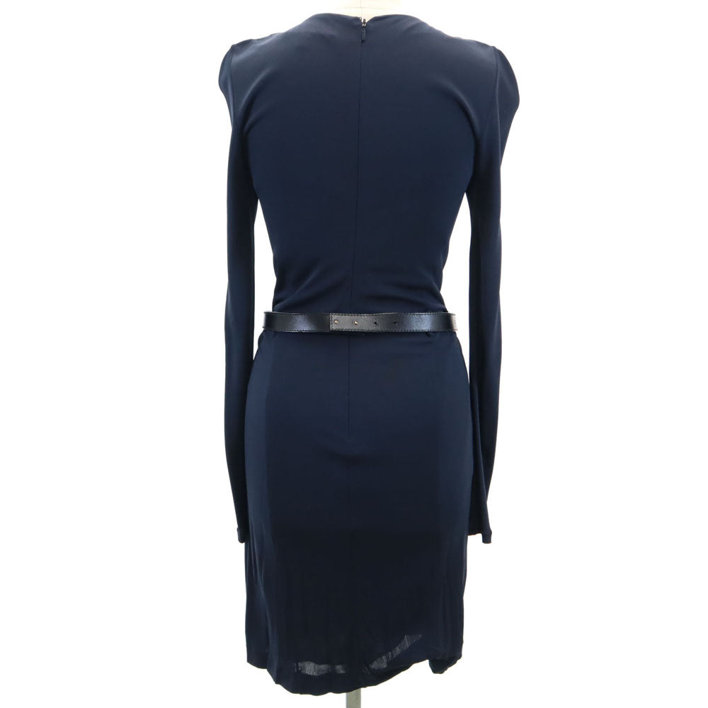 GUCCI グッチ イタリア製 長袖 ワンピース S ネイビー レディース