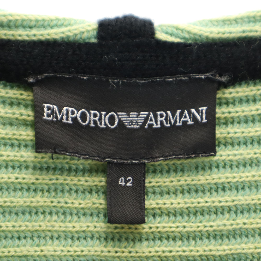 Emporio Armani エンポリオアルマーニ 長袖 ロング ニットカーディガン 42 黄緑系 レディース