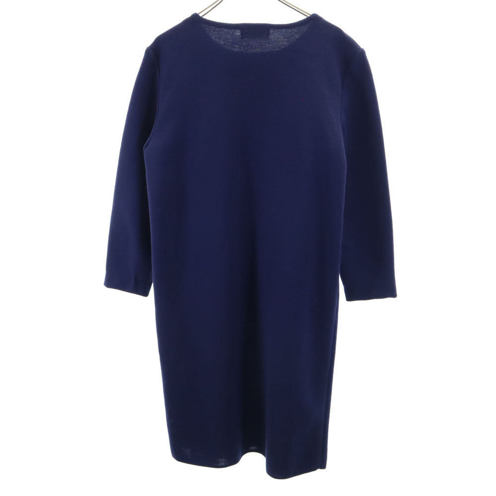 イヴサンローラン 90s ウール オールド 長袖 ニット ワンピース L ネイビー YVES SAINT LAURENT レディース