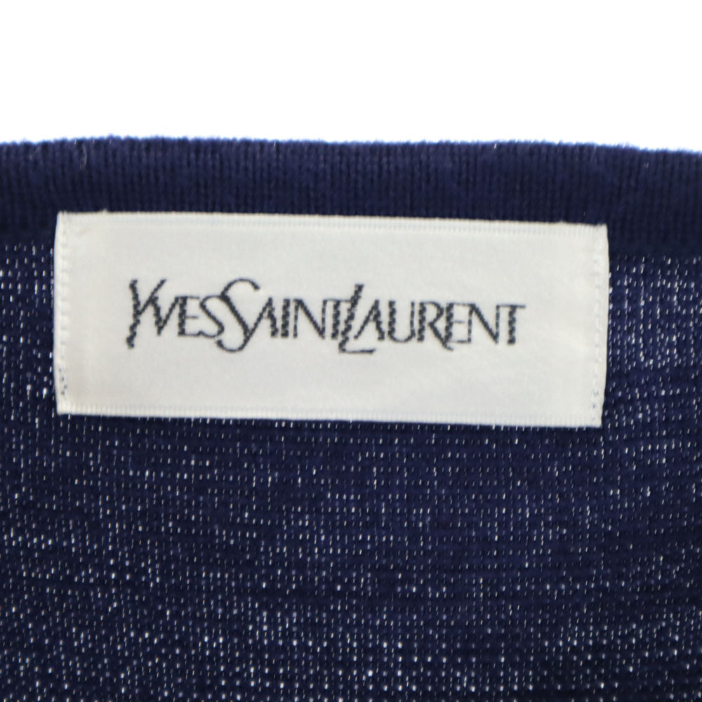 イヴサンローラン 90s ウール オールド 長袖 ニット ワンピース L ネイビー YVES SAINT LAURENT レディース