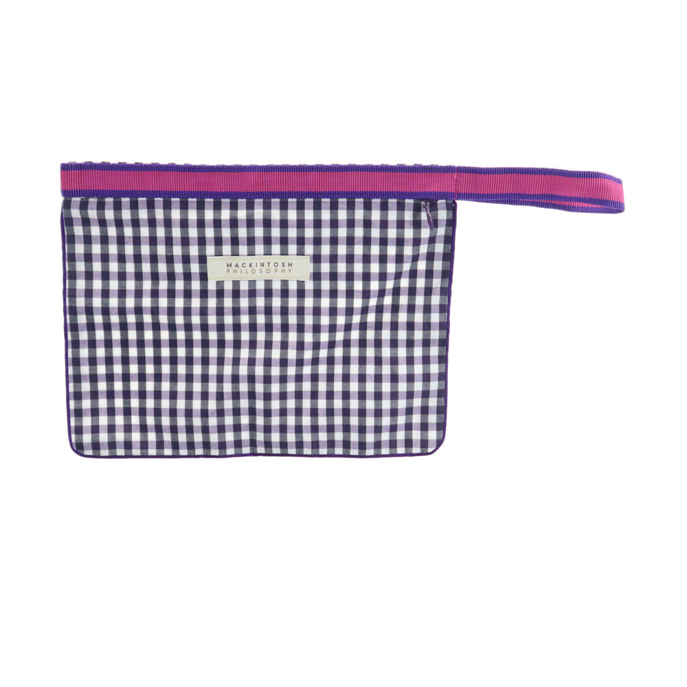 MACKINTOSH PHILOSOPHY マッキントッシュフィロソフィー チェック柄 トレンチコート 38 パープル 収納袋付き レディース