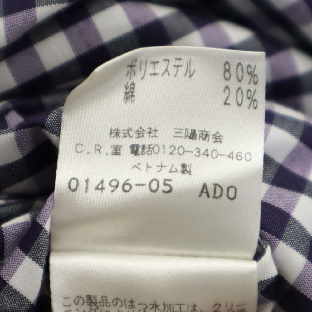 MACKINTOSH PHILOSOPHY マッキントッシュフィロソフィー チェック柄 トレンチコート 38 パープル 収納袋付き レディース