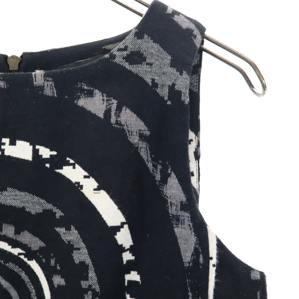 Desigual デシグアル 総柄 ノースリーブ ワンピース 40 ブラック系 レディース