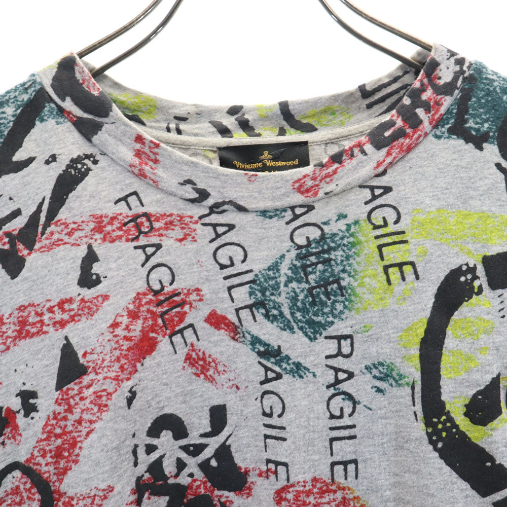 ヴィヴィアンウエストウッド アングロマニア 総柄 半袖 Tシャツ S グレー系 Vivienne Westwood ANGLOMANIA メンズ