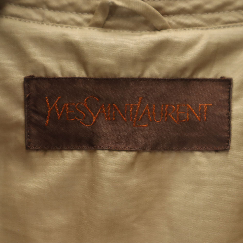 YVES SAINT LAURENT イヴサンローラン 80s 90s オールド 長袖 ステンカラーコート 9月11日 ベージュ系 レディース