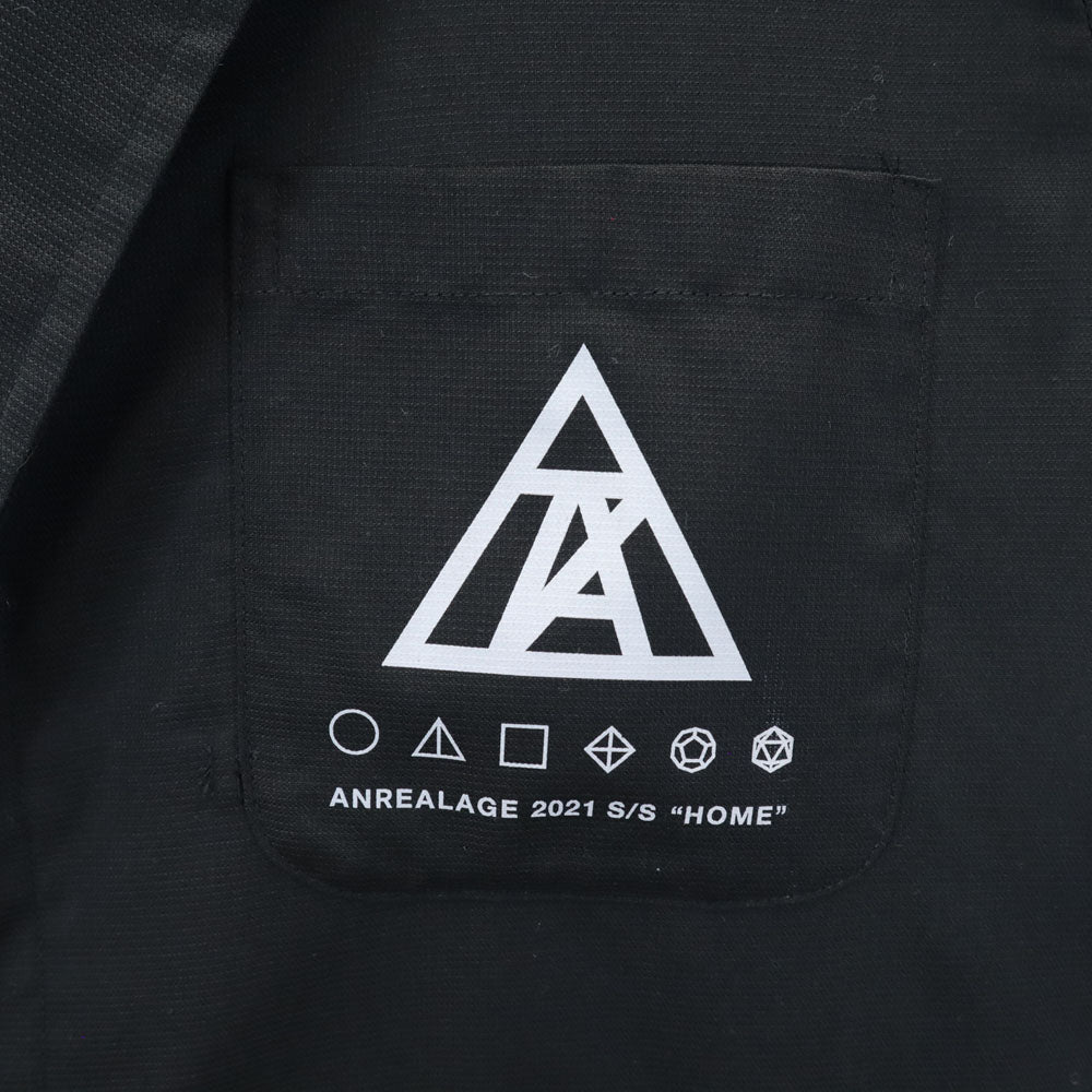 ANREALAGE アンリアレイジ 2021 S/S HOME 日本製 長袖 チェスターコート 46 ブラック系 メンズ