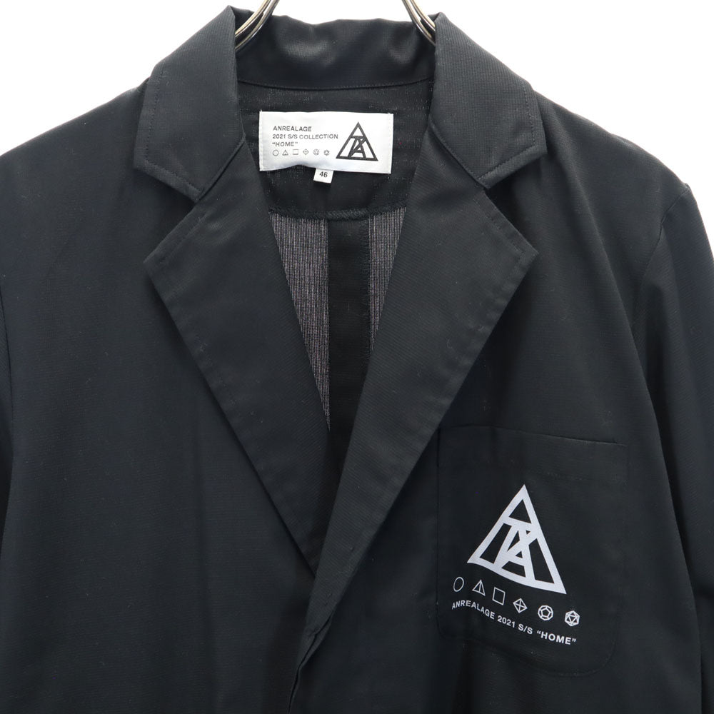 ANREALAGE アンリアレイジ 2021 S/S HOME 日本製 長袖 チェスターコート 46 ブラック系 メンズ