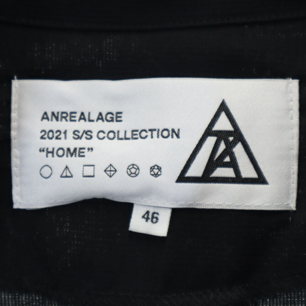 ANREALAGE アンリアレイジ 2021 S/S HOME 日本製 長袖 チェスターコート 46 ブラック系 メンズ