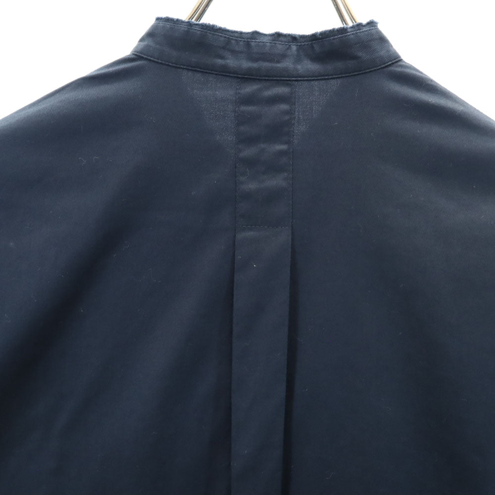 JIL SANDER ジルサンダー イタリア製 7分袖 バンドカラー シャツワンピース 34 ネイビー系 レディース