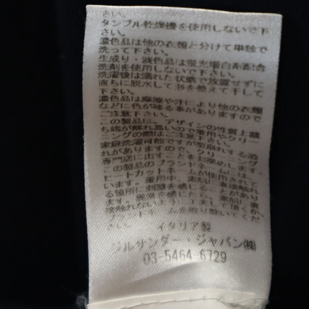 JIL SANDER ジルサンダー イタリア製 7分袖 バンドカラー シャツワンピース 34 ネイビー系 レディース