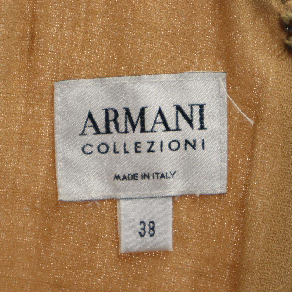 ARMANI アルマーニ イタリア製 リネン100% ノースリーブ ワンピース 38 ベージュ レディース