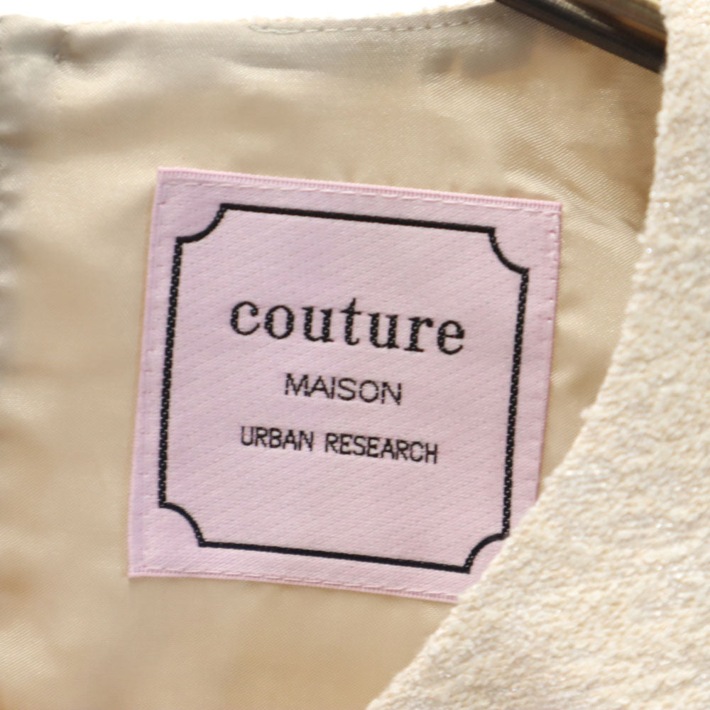 未使用 COUTURE MAISON クチュールメゾン 日本製 ノースリーブ ツイード ワンピース 38 オフホワイト URBAN RESEARCH レディース
