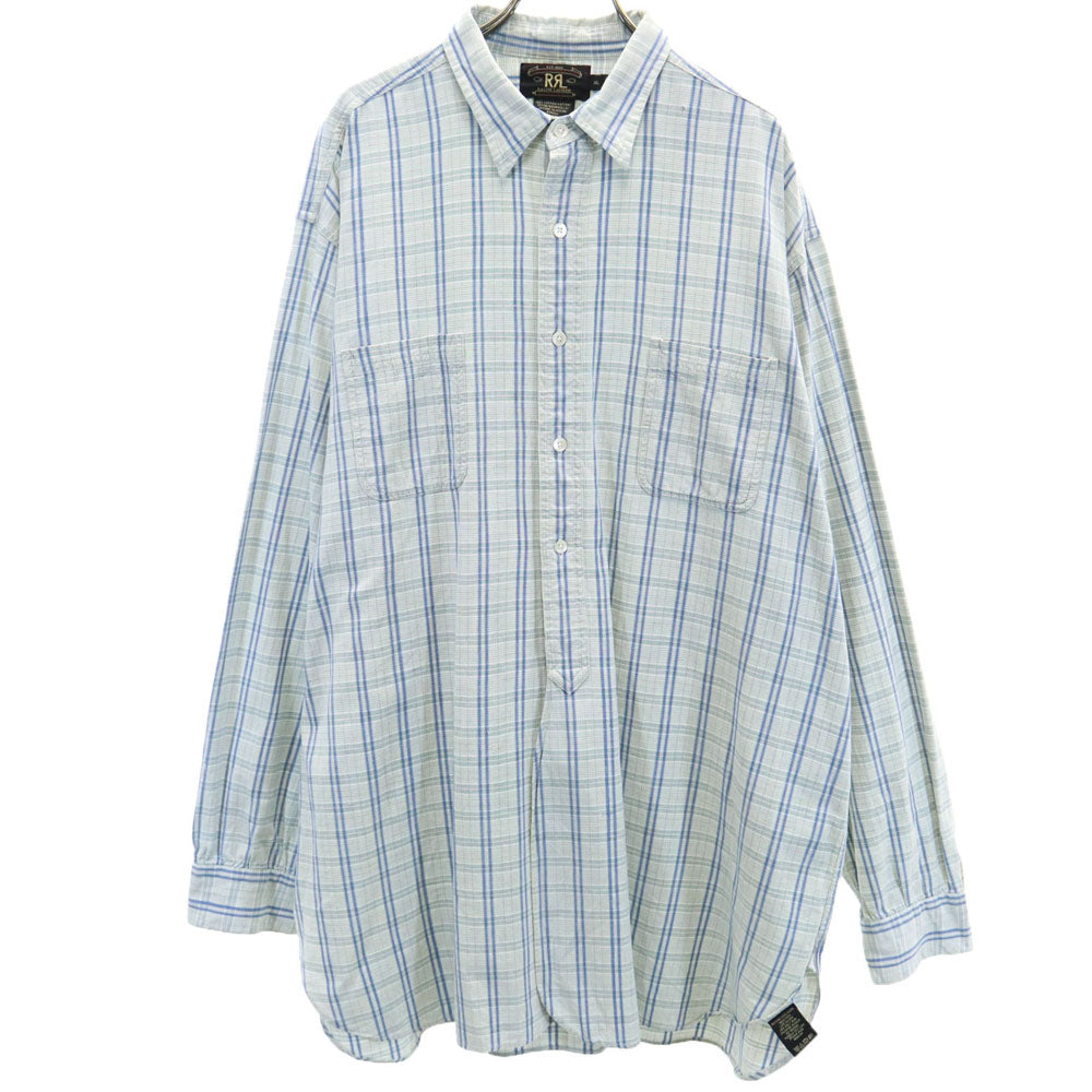 RRL 90s 初期タグ 赤3星 オールド チェック柄 長袖 シャツ XL ブルー系 ダブルアールエル RALPH LAUREN メンズ