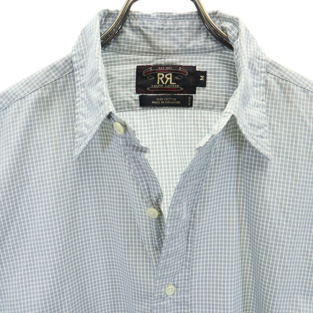 RRL 90s 初期タグ 赤3星 オールド チェック柄 長袖 シャツ M グレー ダブルアールエル RALPH LAUREN メンズ