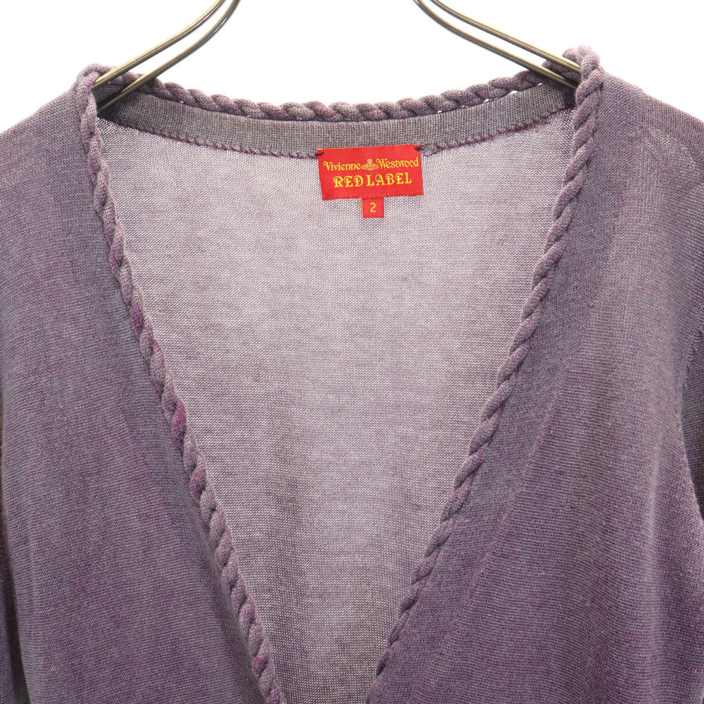 Vivienne Westwood Red Label ヴィヴィアンウエストウッド レッドレーベル 長袖 ロング Vネック ニットカーディガン 2 パープル レディース