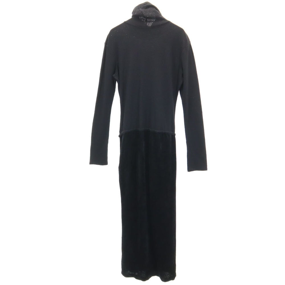 Y's ワイズ 80s 日本製 ヴィンテージ 長袖 タートルネック ワンピース ブラック レディース