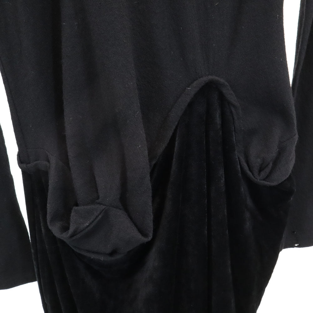 Y's ワイズ 80s 日本製 ヴィンテージ 長袖 タートルネック ワンピース ブラック レディース