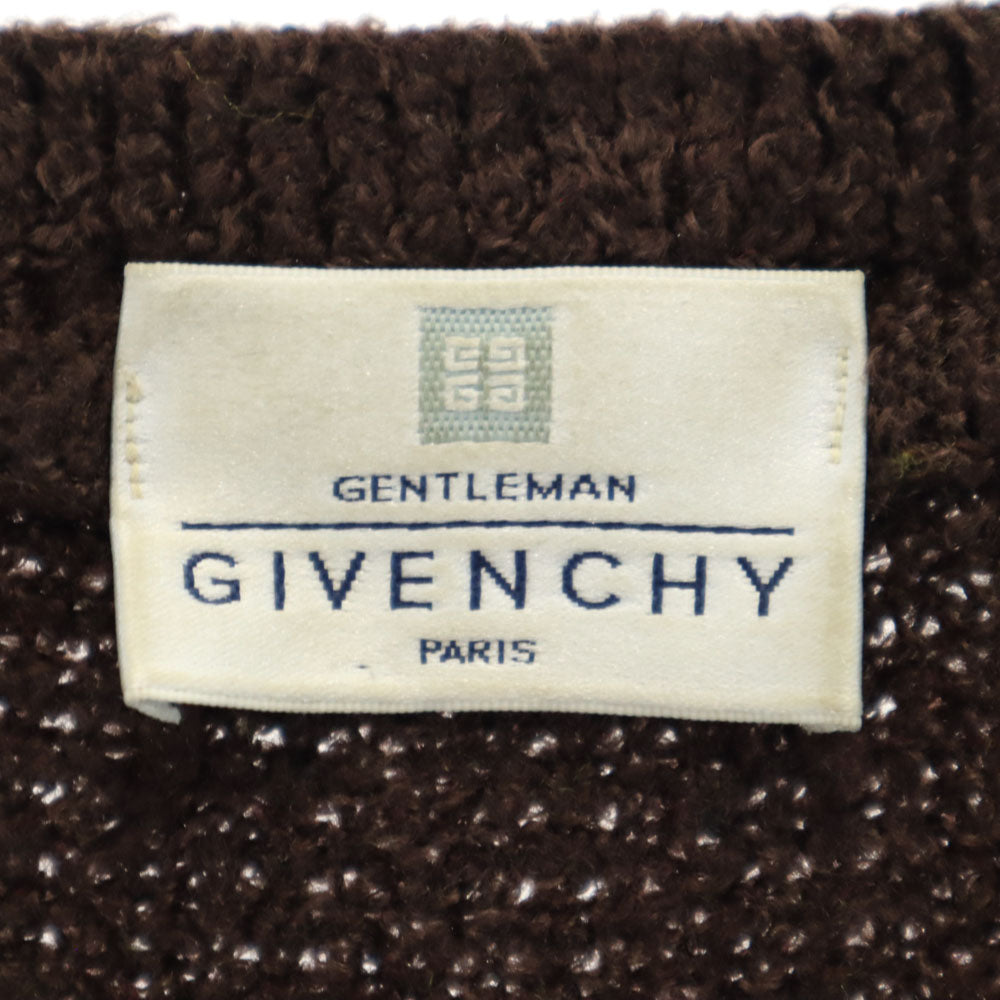 GIVENCHY ジバンシィ 90s イタリア製 ウールブレンド オールド 長袖 セーター L ブラウン GENTLEMAN ニット メンズ