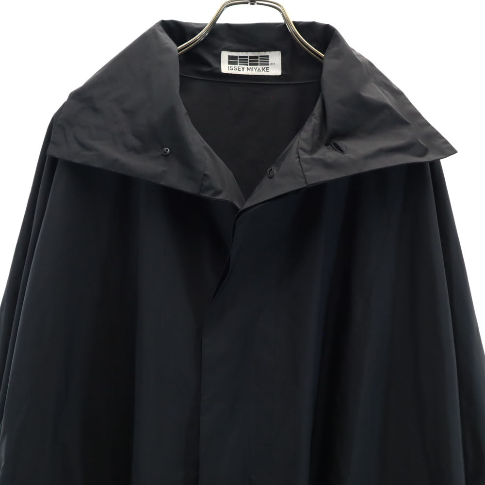 ISSEY MIYAKE イッセイミヤケ 日本製 ステンカラーコート 4 ブラック レイン メンズ