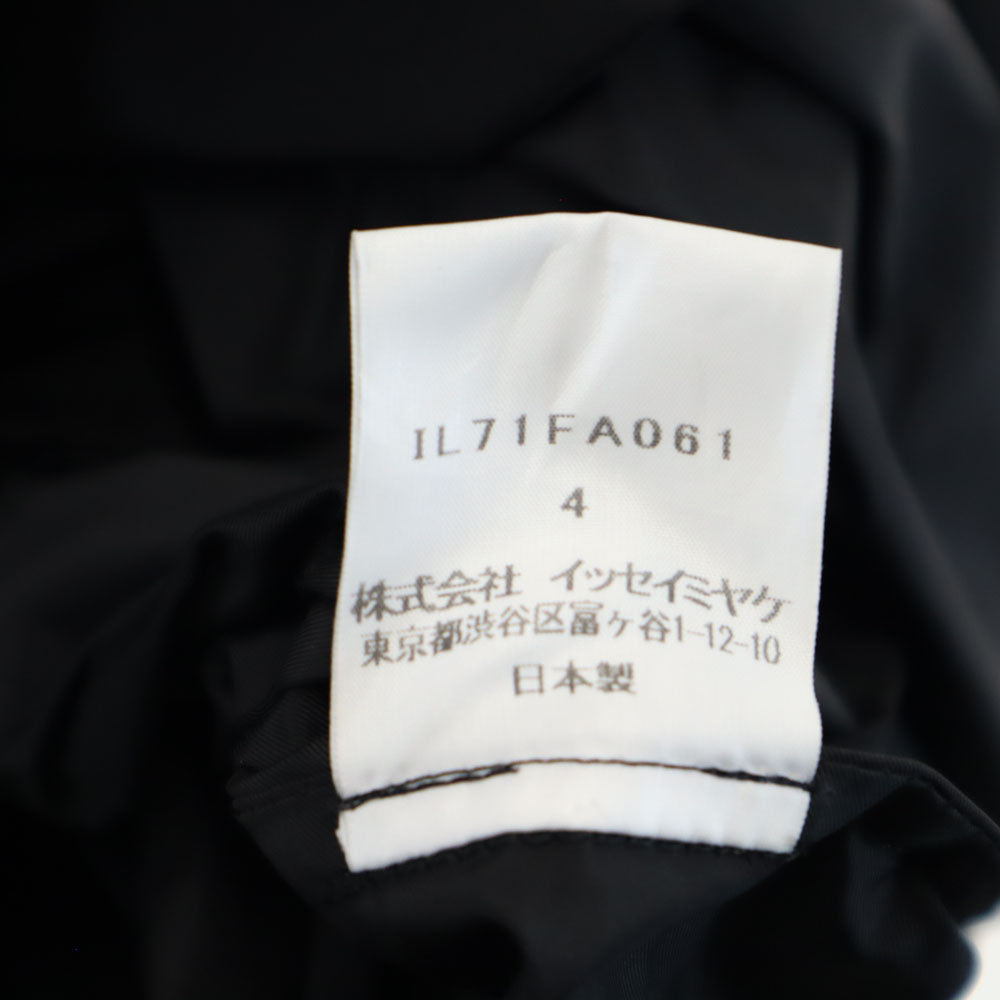 ISSEY MIYAKE イッセイミヤケ 日本製 ステンカラーコート 4 ブラック レイン メンズ