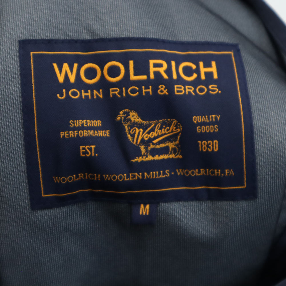 WOOLRICH ウールリッチ 未使用 日本製 長袖 ナイロン ステンカラーコート M ネイビー系 タグ付き メンズ