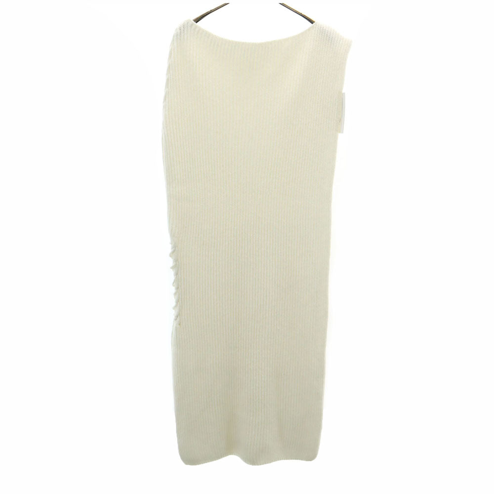 未使用 アメリ ヴィンテージ ロング ニットベスト F アイボリー レディース