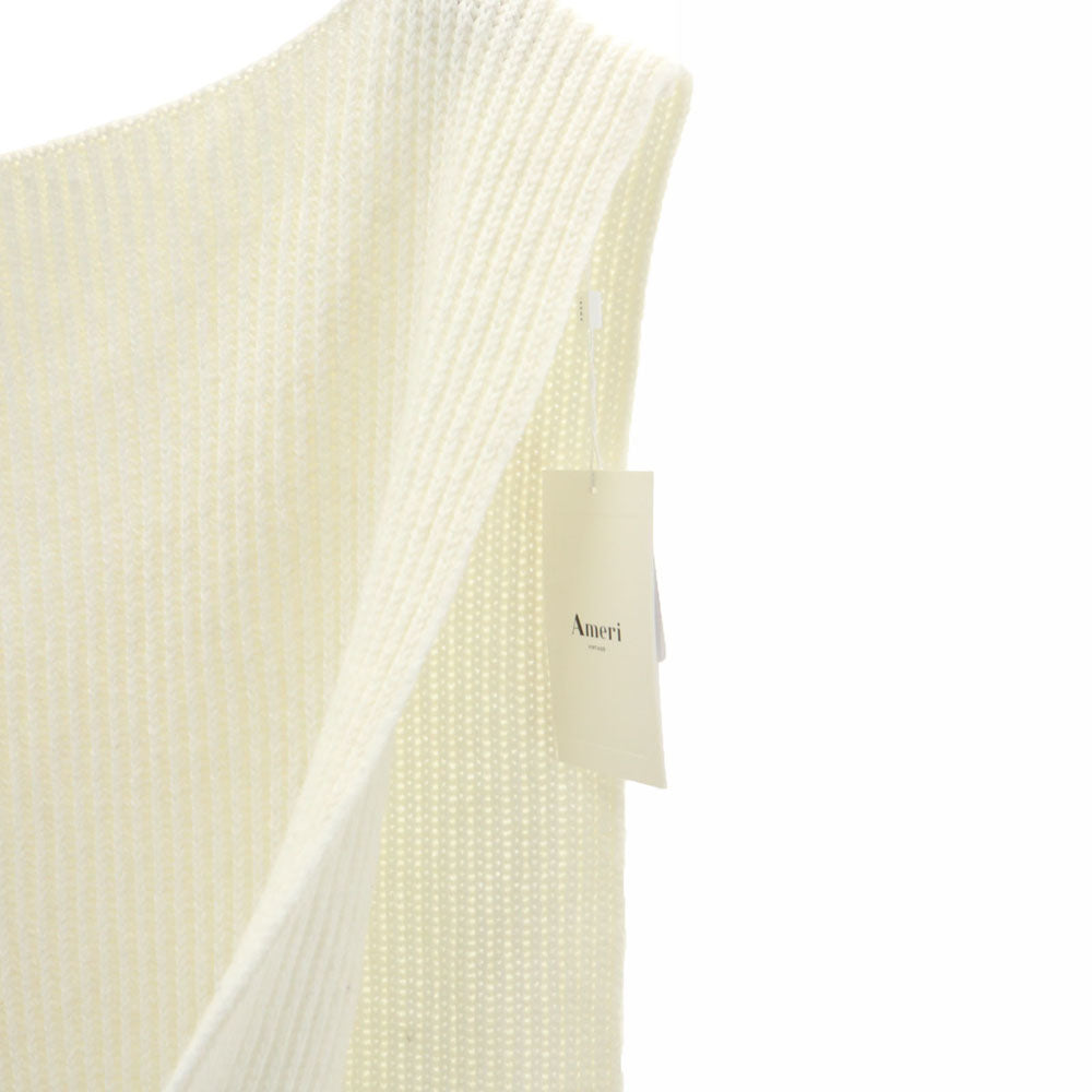 未使用 アメリ ヴィンテージ ロング ニットベスト F アイボリー レディース