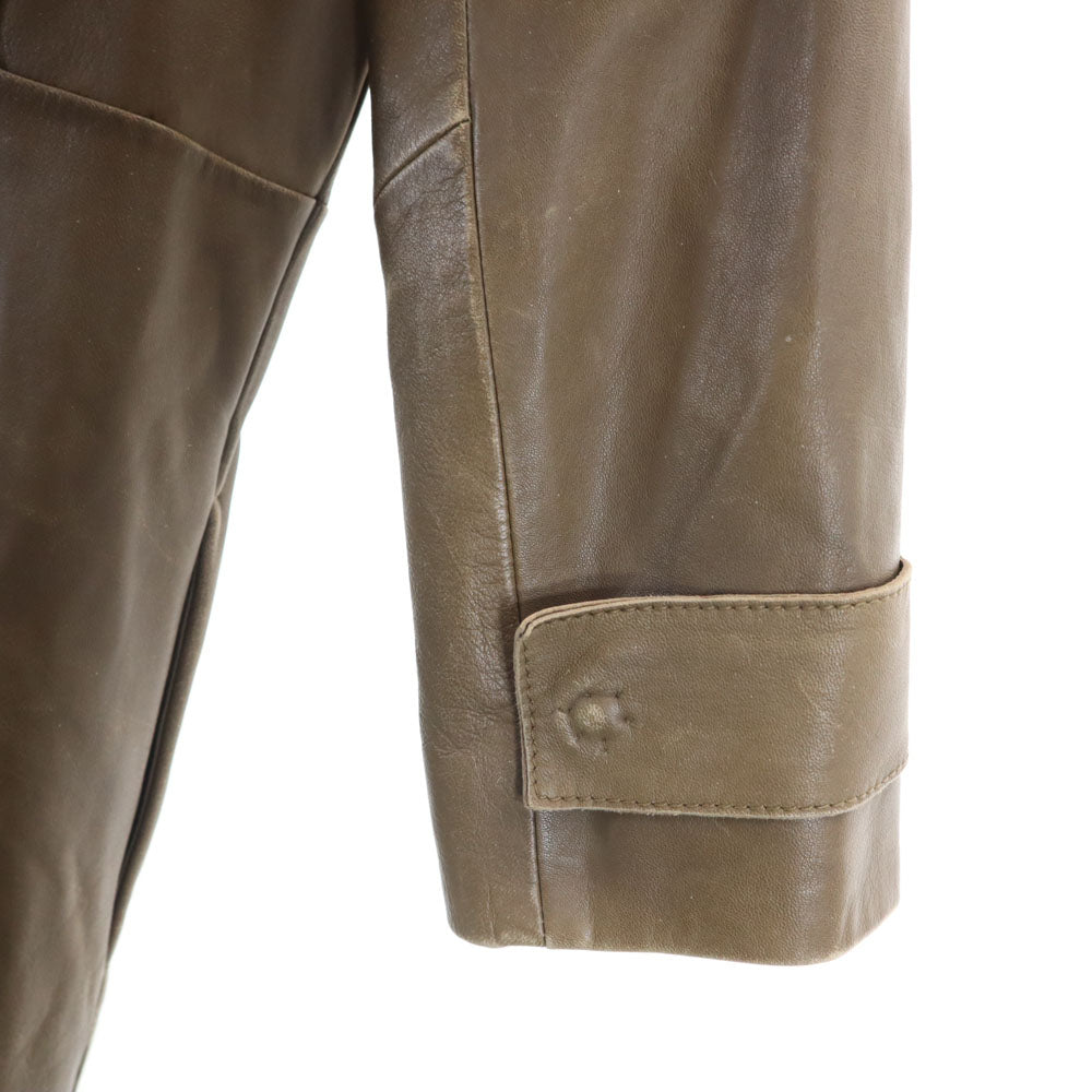 WEEKEND MaxMara ウィークエンドマックスマーラ フェイクレザー ノーカラー ステンカラーコート 38 ブラウン系 レディース