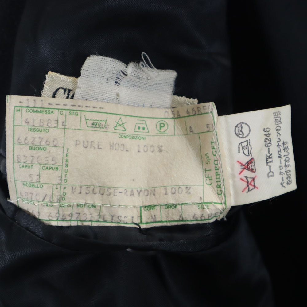 ジョルジオアルマーニ 90s イタリア製 ウール オールド チェスターコート 46 ブラック GIORGIO ARMANI LE COLLEZIONI メンズ