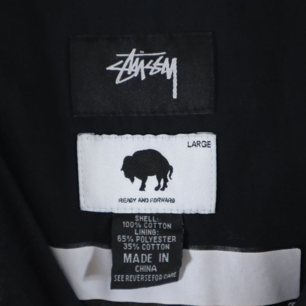 STUSSY ステューシー レディーアンドフォワード コラボ Buffalo Soldiers シリーズ パーカー L ブラック x READY AND FORWARD ジャケット メンズ