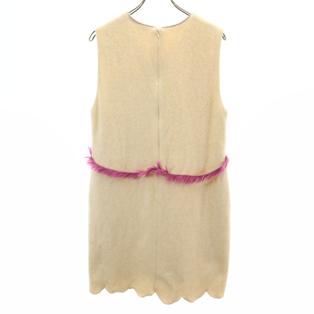 SueUNDERCOVER スーアンダーカバー 日本製 ウールブレンド ノースリーブ Vネック ミニワンピース 2 ベージュ レディース