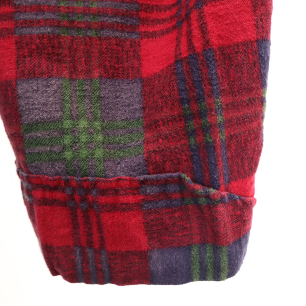 Mc Knight 60s 70s ヴィンテージ チェック柄 フランネル ガウンコート XL レッド メンズ