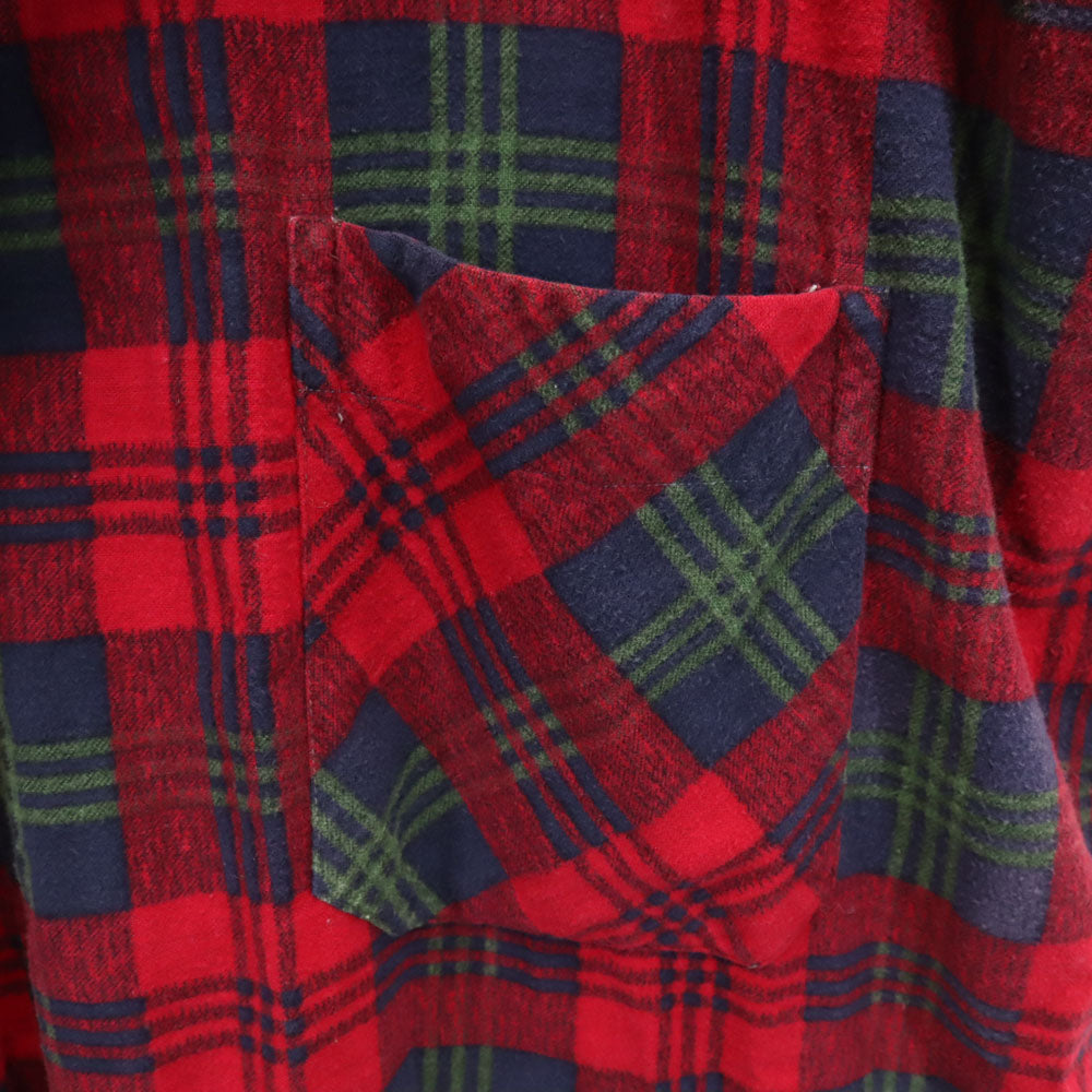 Mc Knight 60s 70s ヴィンテージ チェック柄 フランネル ガウンコート XL レッド メンズ