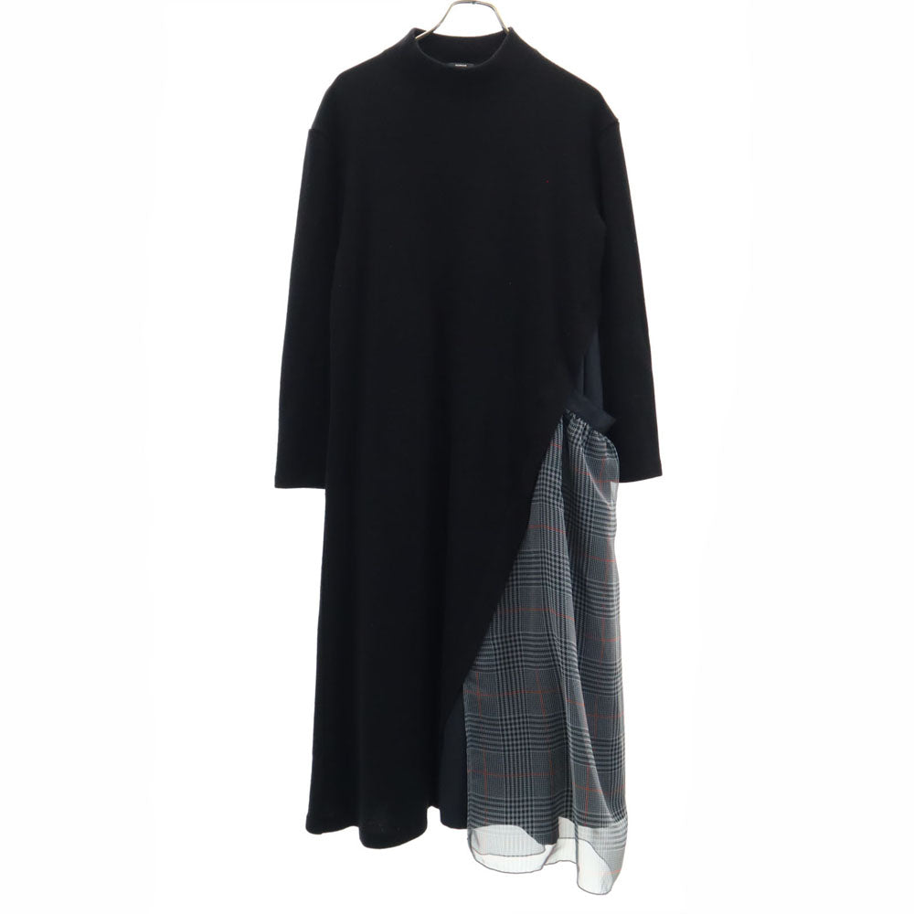 DENHAM デンハム 日本製 長袖 ニット ロングワンピース F ブラック TROLL DRESS レディース