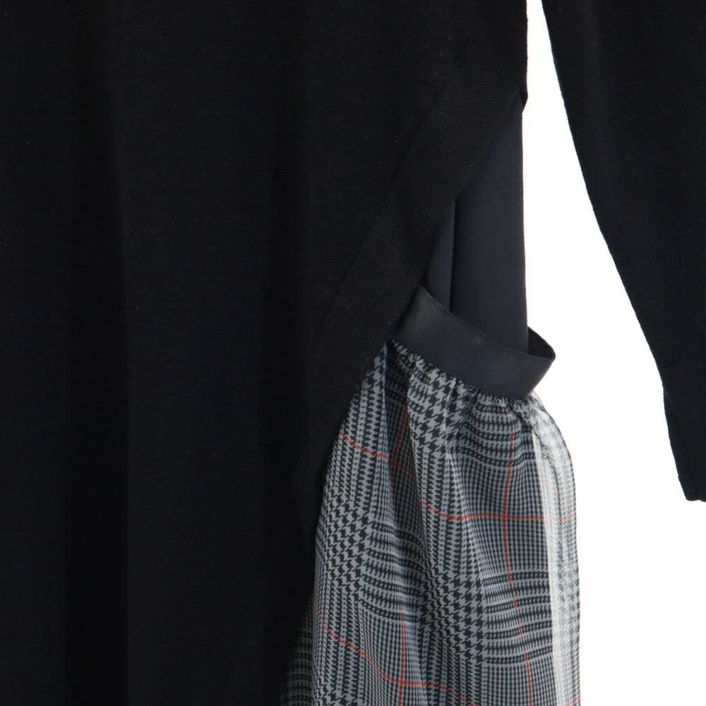 DENHAM デンハム 日本製 長袖 ニット ロングワンピース F ブラック TROLL DRESS レディース