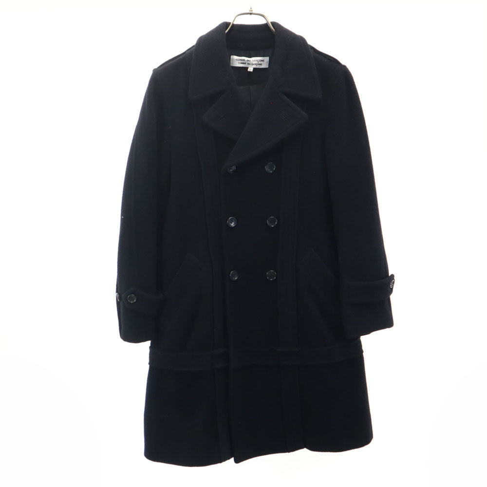 Comme des Garcons Comme des Garcons コムデギャルソンコムデギャルソン 2005年 日本製 ウールブレンド ダブル コート M チャコールブラック レディース