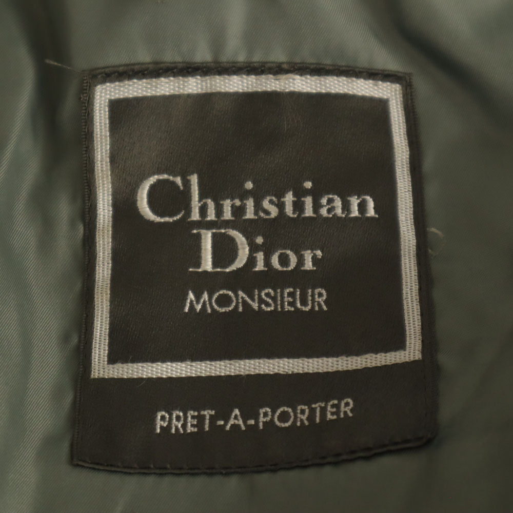 Christian Dior MONSIEUR クリスチャンディオール ムッシュ 90s オールド ステンカラーコート M オリーブ系 ライナー付き メンズ