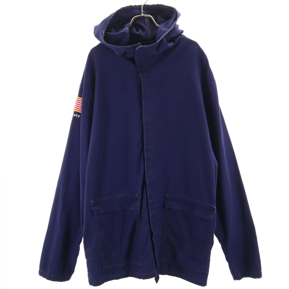 OLD オールド USA製 ミリタリー 長袖 コート XL ネイビー系 フード メンズ