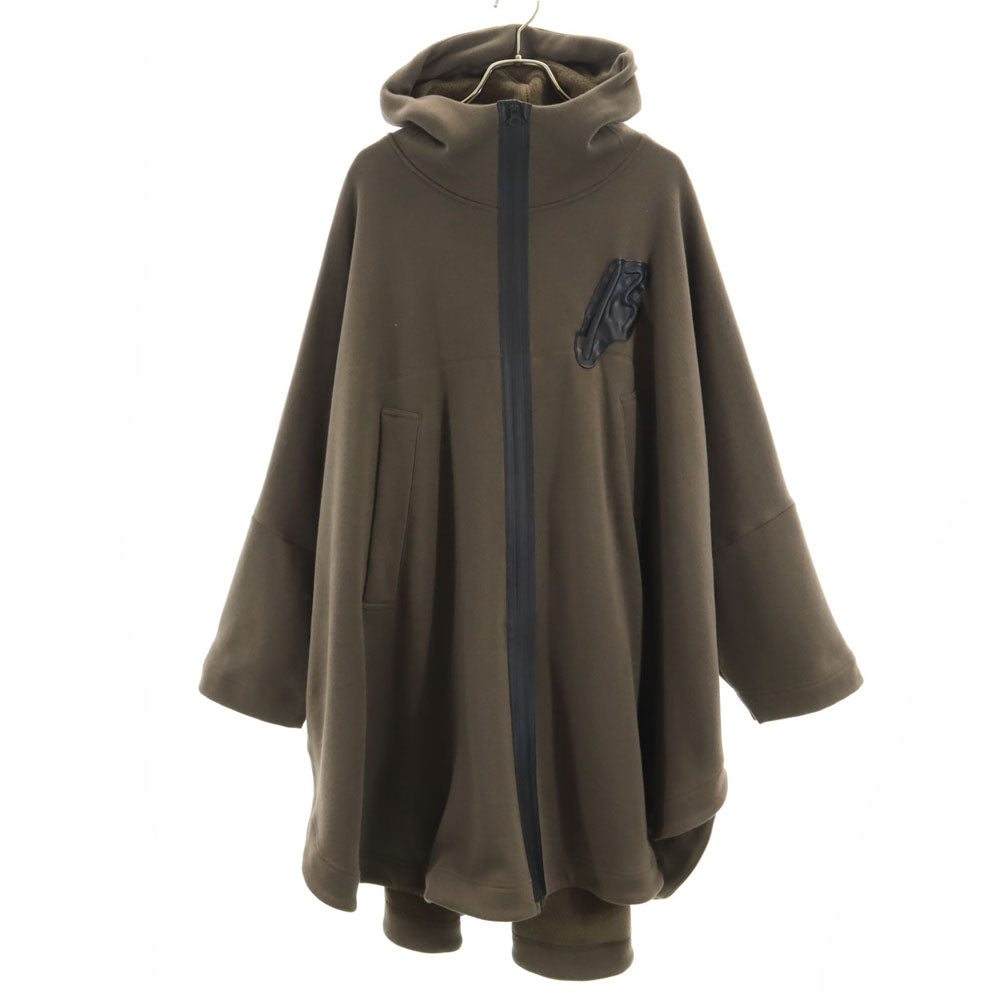 β ベータ 長袖 ポンチョ風 コート F ブラウン系 裏フリース レディース