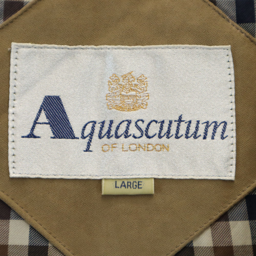 Aquascutum アクアスキュータム 長袖 ステンカラーコート L ベージュ系 ライナー付き メンズ